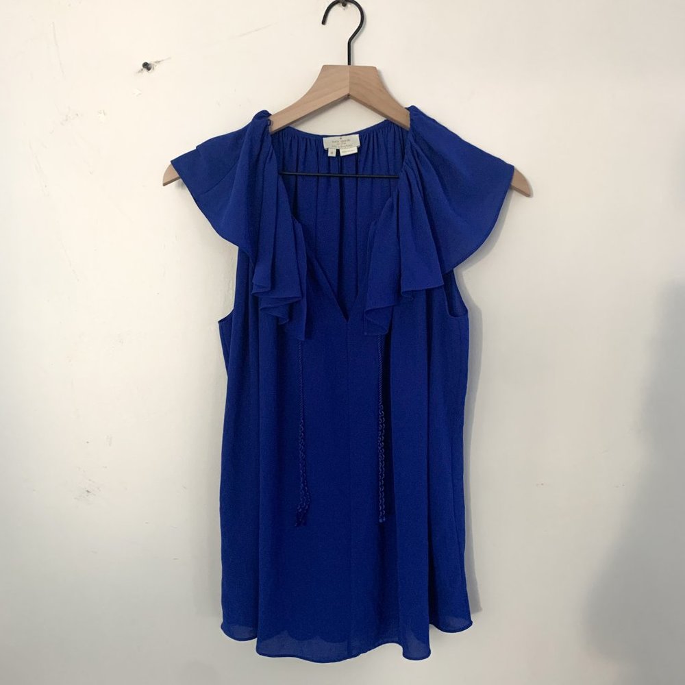 Kate Spade Blue Ruffled Top - Picture 4 of 12